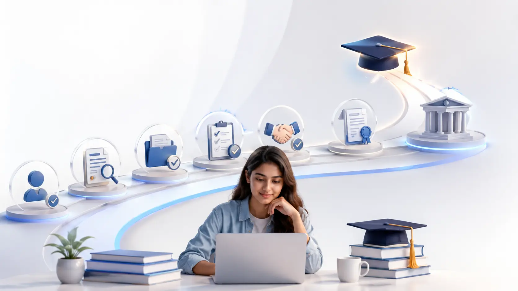 Education loan process explained step by step banner